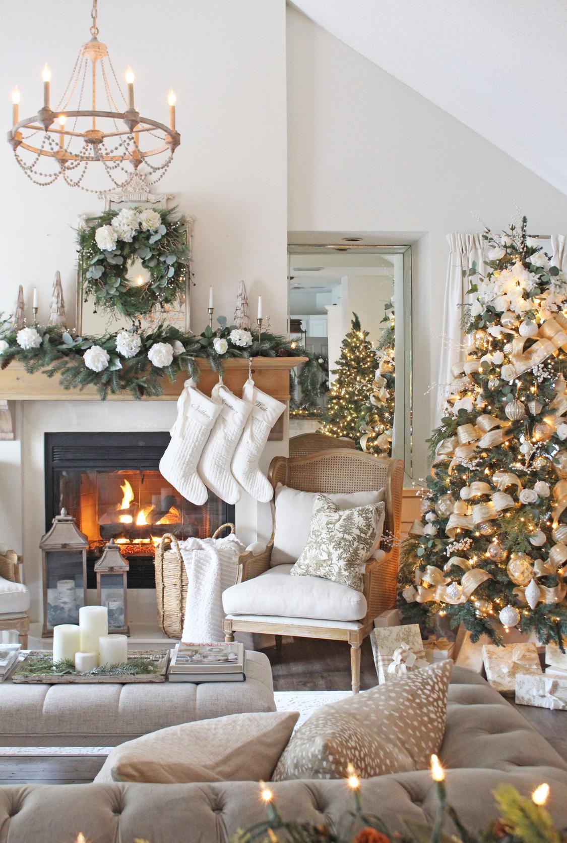 Vintage inspired neutral Christmas home tour